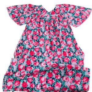 Vintage Artistic Fantasy‎ Floral House Dress Large mumu Gown